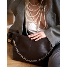 Кожаная замшевая женская сумка «Селена» шоколадная Кожаная замшевая женская сумка «Селена» шоколадная