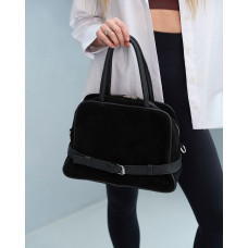 Замшевая женская сумка «Dakota» черная