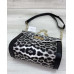 Женская сумка «Бэсс» черно-белый леопард 