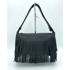 Женская сумка «Догги» черная с бахрамой 