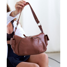 Сумка кожаная женская «Indi» карамельная