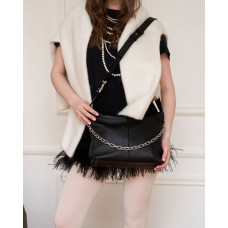 Кожаная замшевая женская сумка «Селена» черная Кожаная замшевая женская сумка «Селена» черная