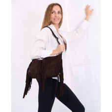 Замшевая женская сумка «Пака» шококладная Замшевая женская сумка «Пака» шококладная
