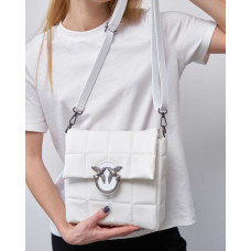 Женская сумка «Анет» с птичками белая