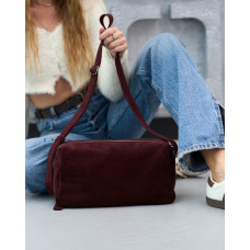 Замшевая женская сумка «Virginia» бургунди