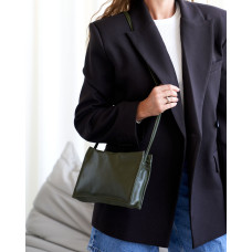 Кожаная женская сумка «Беки» оливковая