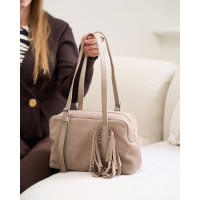 Замшевая женская сумка «Noel» бежевая