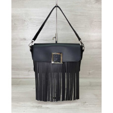 Женская сумка с бахромой «Ариэль» черная 