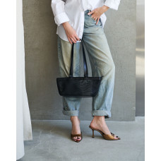 Кожаная женская сумка «Алисия» черная сетка Кожаная женская сумка «Алисия» черная сетка