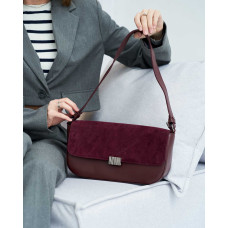 Сумочка «Tilly» со вставкой натуральный замш бургунди