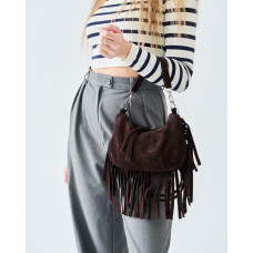 Замшевая женская сумка «Isabella» шоколадная