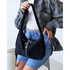 Сумка-трансформер женская замшевая «Maily» черная