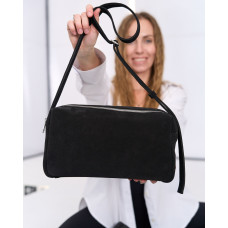 Замшевая женская сумка «Virginia» черная