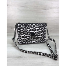 Стильная сумка «Rika» опт, цвет черно-белый леопард 