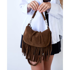 Замшевая женская сумка «Isabella» карамельная