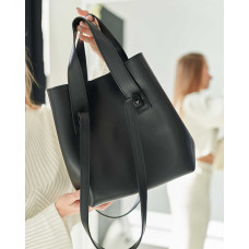 Женская сумка-трансформер «Линда» черная гладкая