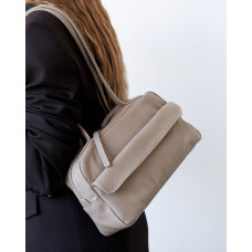Сумка кожаная женская «Alora» бежевій флотар