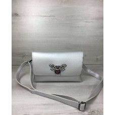 Женская сумка- клатч Келли серебряного цвета (никель) 
