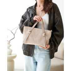 Сумка кожаная женская «Амелия» бежевая