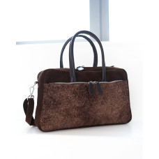 Кожаная сумка «Вега» со вставкой шоколадная Кожаная сумка «Вега» со вставкой шоколадная