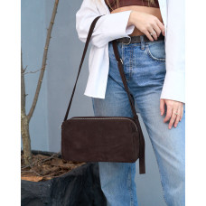 Замшевая женская сумка «Virginia» шоколадная