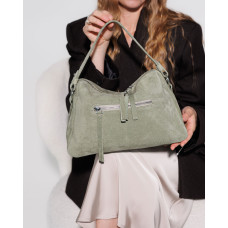 Сумка женская кожаная «Фрея» светло оливковая