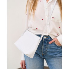 Сумка кожаная женская «Asuna» белый флотар