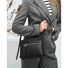 Сумка кожаная женская «Asuna» черный флотар