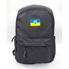 Большой тканевый рюкзак с нашивкой черній