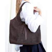 Сумка замшевая женская «Lottie» шоколадная Сумка замшевая женская «Lottie» шоколадная