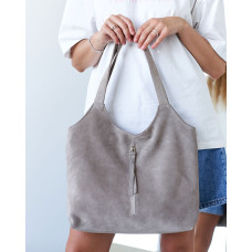 Сумка замшевая женская «Lottie» бежевая