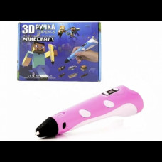 3D ручка для рисования с экраном 3д Ручка Pen5 Minecraft с LCD дисплеем Розовая