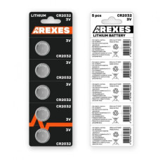 Батарейка літієва Arexes Cr 2032, 5 штук у блістері Оригінал