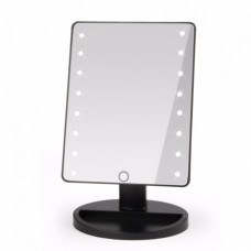 Настільне дзеркало WH-085 з підсвічуванням 16 LED MIRROR 21.5x17 см Чорний