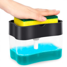 Диспенсер для миючого засобу із підставкою для губки Soap Pump & Sponge Caddy Чорний