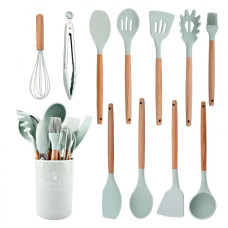 Набір кухонного приладдя 12 предметів силіконовий Kitchen Set Бірюзовий