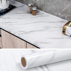 Самоклеюча водонепроникна плівка під білий мармур для кухонних поверхонь 3м Kitchen sticker Dt