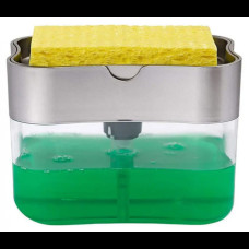 Диспенсер для моющего средства с подставкой для губки Soap Pump & Sponge Caddy Серый