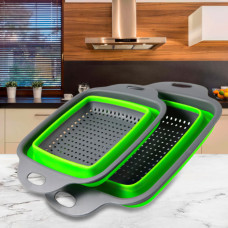 Друшляк силіконовий PRC - Collapsible Filter Baskets складний квадрантний 2 шт в комплекті Зелений