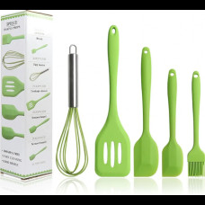 Набор силиконовых кухонных принадлежностей 5 предметов Baking Props для кухни Салатовый