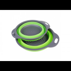 Друшляк силіконовий складаний великий + маленький JM-611 комплект Зелений