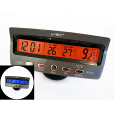 Автомобільний годинник з термометром та вольтметром VST 7045V