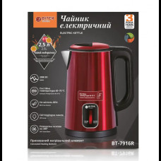 Чайник електричний 2,5 л 2000Вт BITEK BT-7916 Червоний