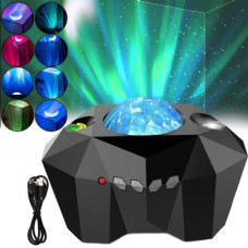 Ночник проектор звездное небо с bluetooth колонкой Aurora Moon Star Черный