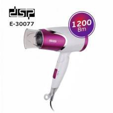 Фен для волос электрический складной портативный компактный 1200W DSP 30077 Сиреневый Фен для волос электрический складной портативный компактный 1200W DSP 30077 Сиреневый