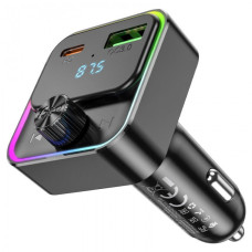 Автомобильный FM-трансмиттер модулятор Bluetooth MP3 HOCO E81 Fantasy 30w, PD/QC, USB-C/ 1xUSB-A