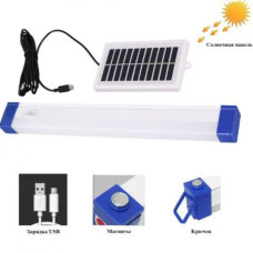 Акумуляторна кемпінгова підвісна лампа світильник з магнітами та сонячною панеллю 30 см CBK BK-300 USB