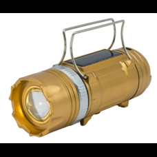 Акумуляторна кемпінгова LED лампа Sheng Ba SB 9699 c ліхтариком та сонячною панеллю Золота