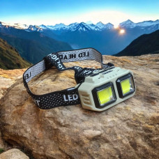 Фонарь налобный HX-M816-2COB есть красный свет фонарик