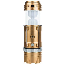 Кемпінгова LED лампа SB 9688 c ліхтариком та сонячною панеллю Золота